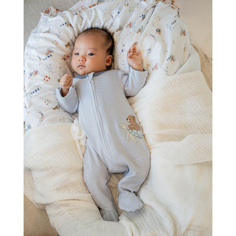 Bébé Axel Stripe Organic Ls Zipsuit image number 1